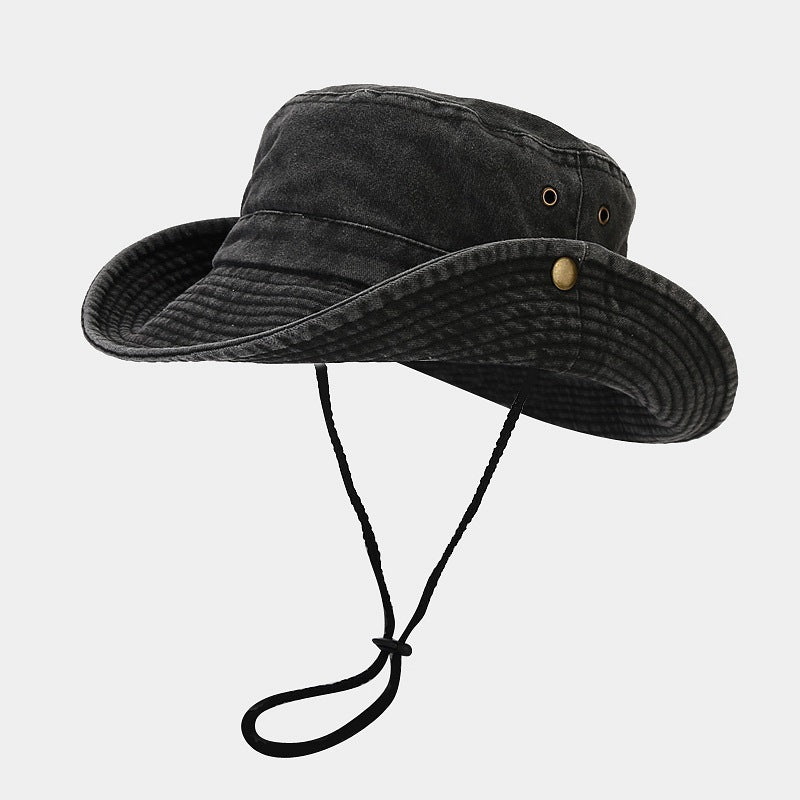 Spring And Summer New Patchwork Big Brim Washed Old Fishing Alpine Cap