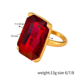 A590 Gold Red Zirconium Ring