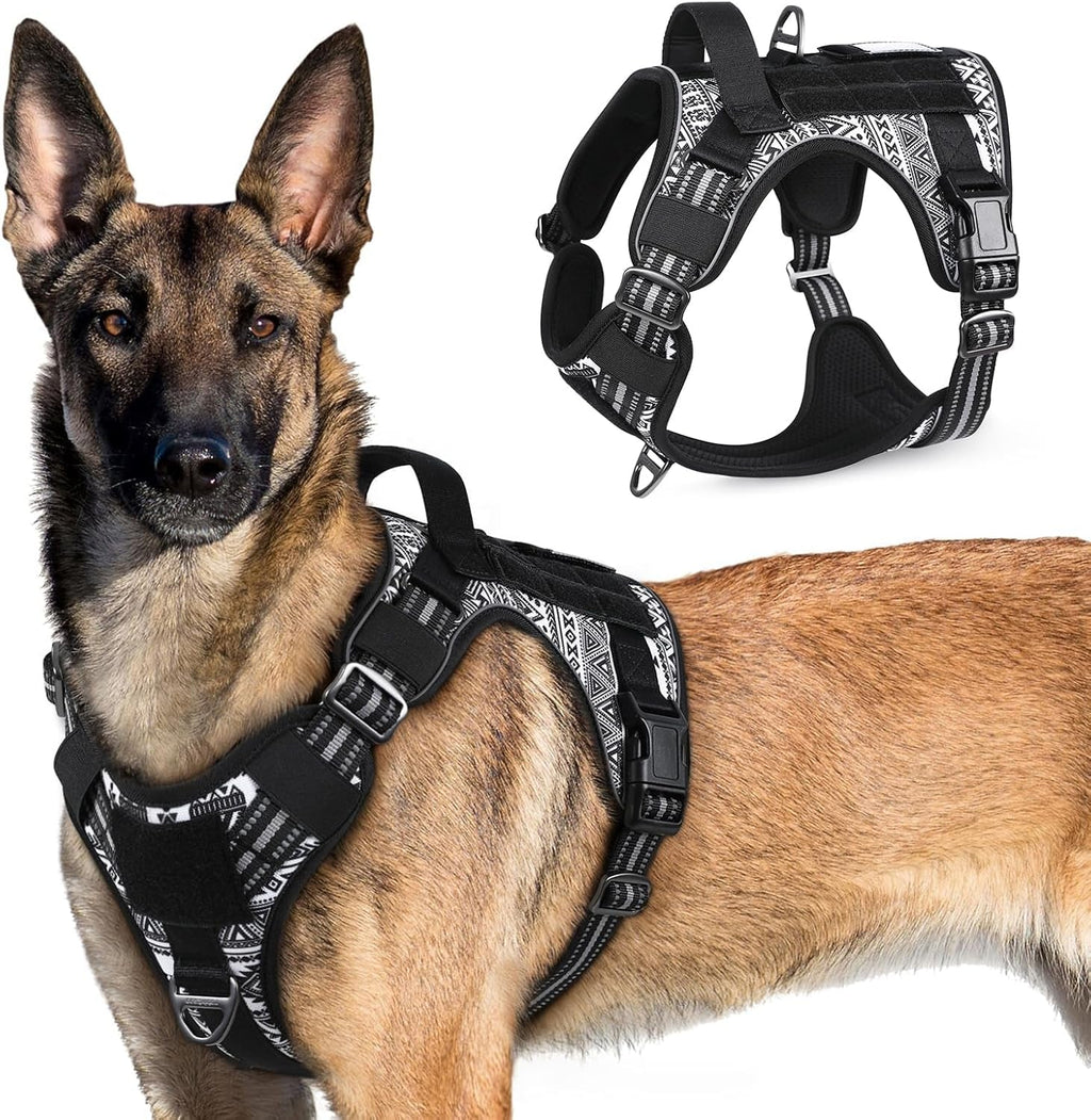 No-Pull Tactical Dog Harness MOLLE Vest for Medium & Large Dogs