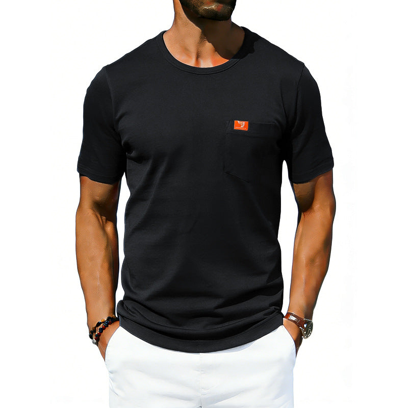 Men's Loose-fit Retro Simple Casual Crew-neck Short-sleeve T-shirt