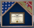 Marine Corps 2 Flags Certificate Display Case - Oak