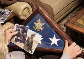 US Military Personalized Cherry Flag Case for American 5’x9.5’ Veteran Burial Flag