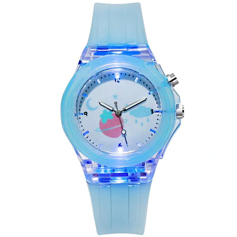 Silicone Cartoon Children's Luminous Fruit Pattern Watch