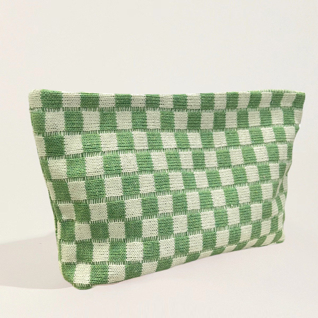 Large-capacity Yarn Checkerboard Makeup Bag