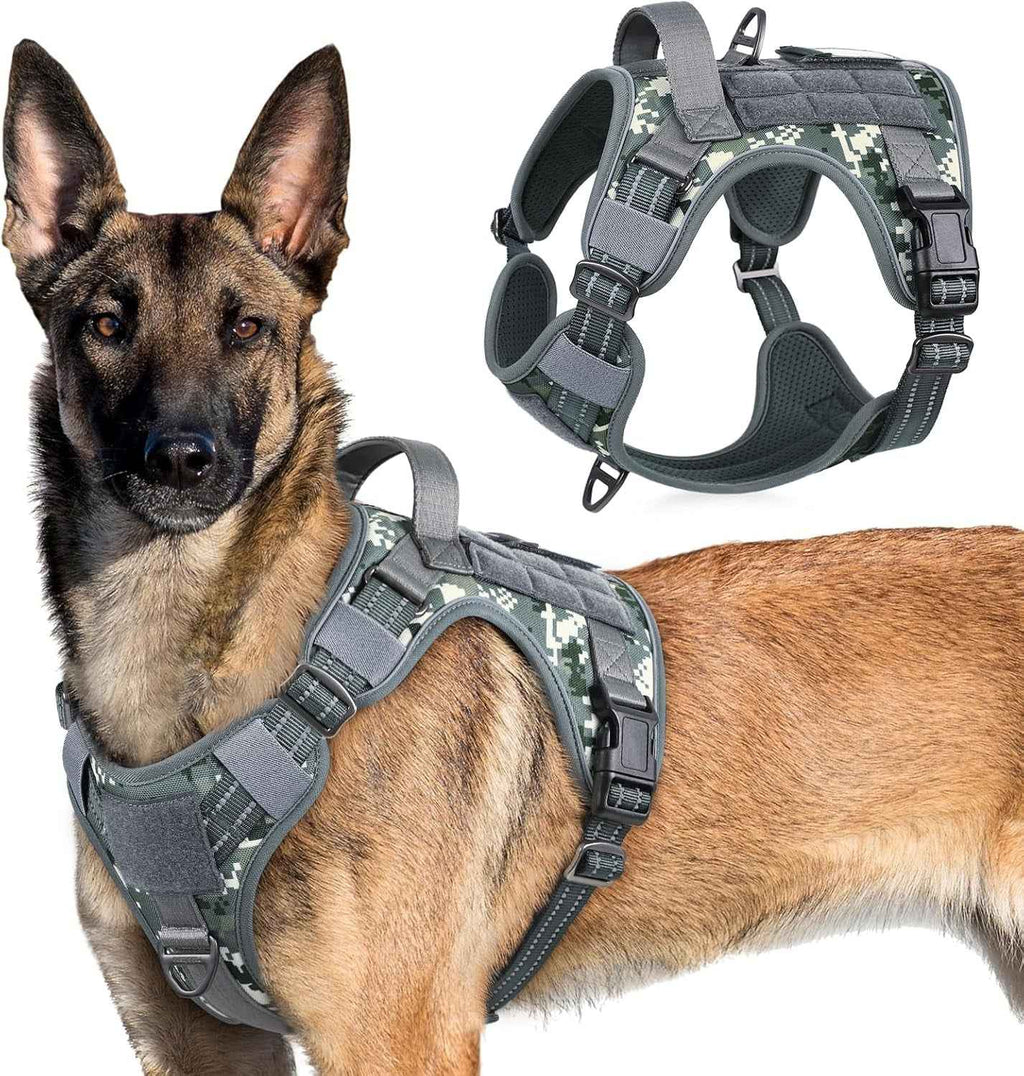 No-Pull Tactical Dog Harness MOLLE Vest with Handle