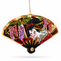 Oriental Fan Glass Christmas Ornament