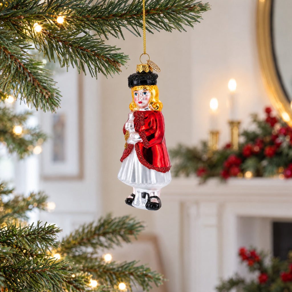 Proud Graduate Holding a Diploma Glass Christmas Ornament