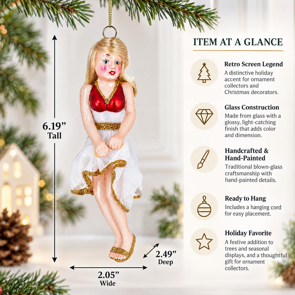 Screen Legend Glass Christmas Ornament