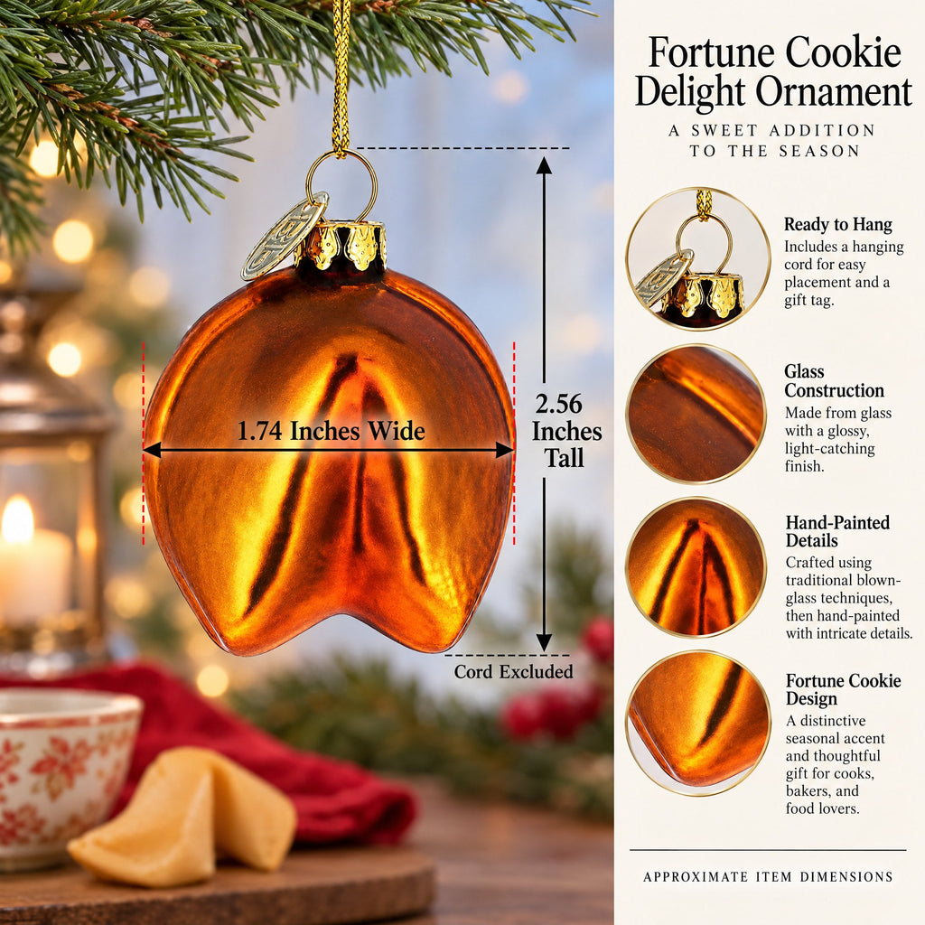 Fortune Cookie Delight Glass Christmas Ornament