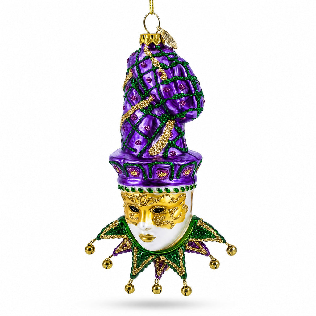 Mardi Gras Mask Glass Christmas Ornament