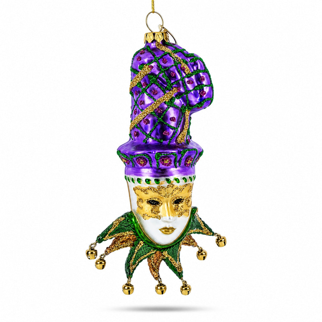Mardi Gras Mask Glass Christmas Ornament