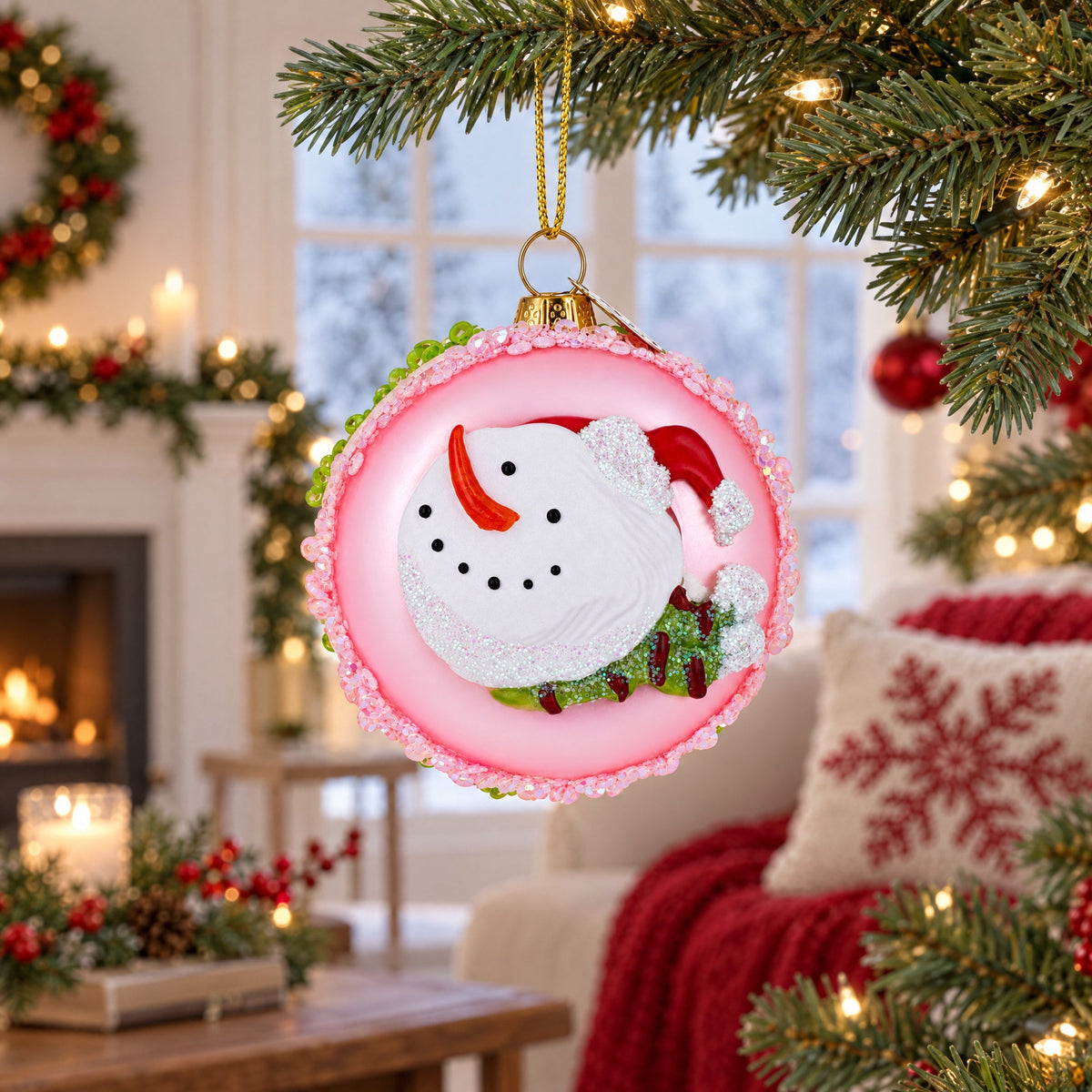 Macarons Mini Glass Christmas Ornament