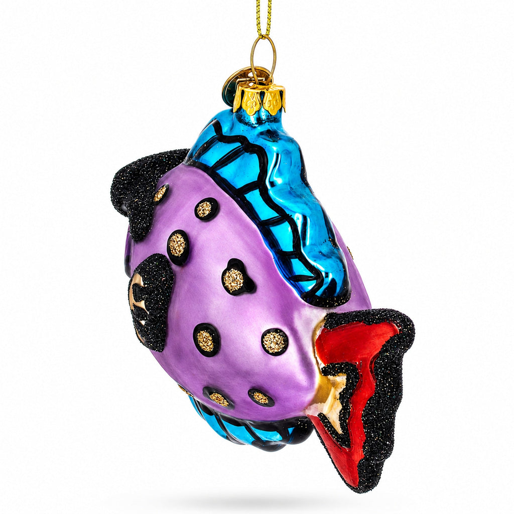 Cool Fish Wearing Sunglasses Glass Christmas Ornament