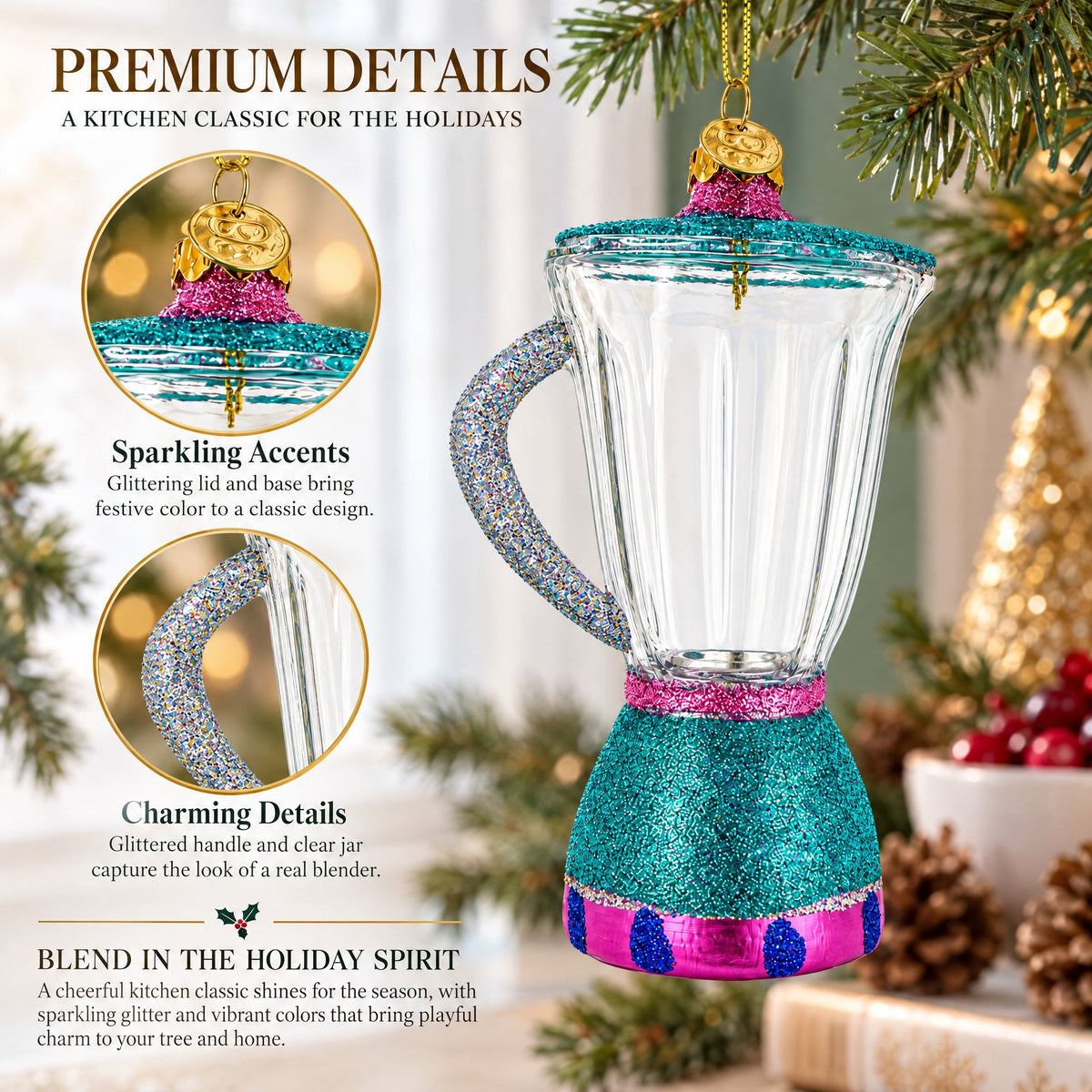 Mixer/Juicer Glass Christmas Ornament