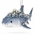 Beaded Shark Glass Christmas Ornament