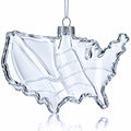 USA Map Clear Glass Christmas Ornament