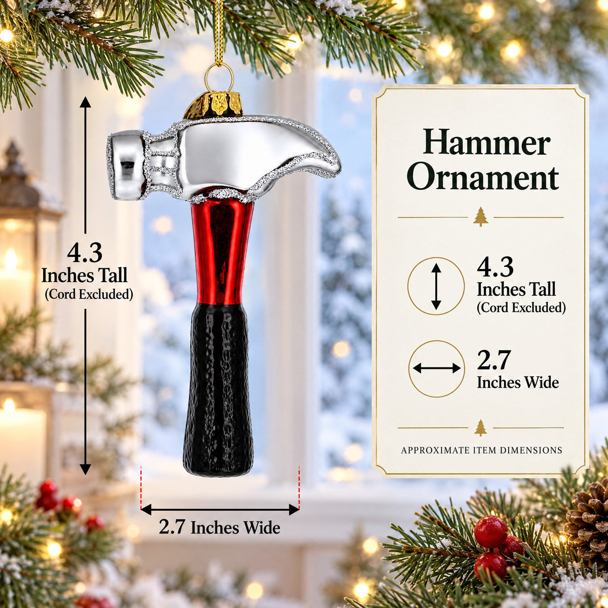 Hammer Glass Christmas Ornament