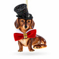 Basset Hound Glass Christmas Ornament