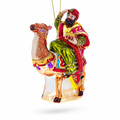 Wiseman Riding a Camel Glass Christmas Ornament