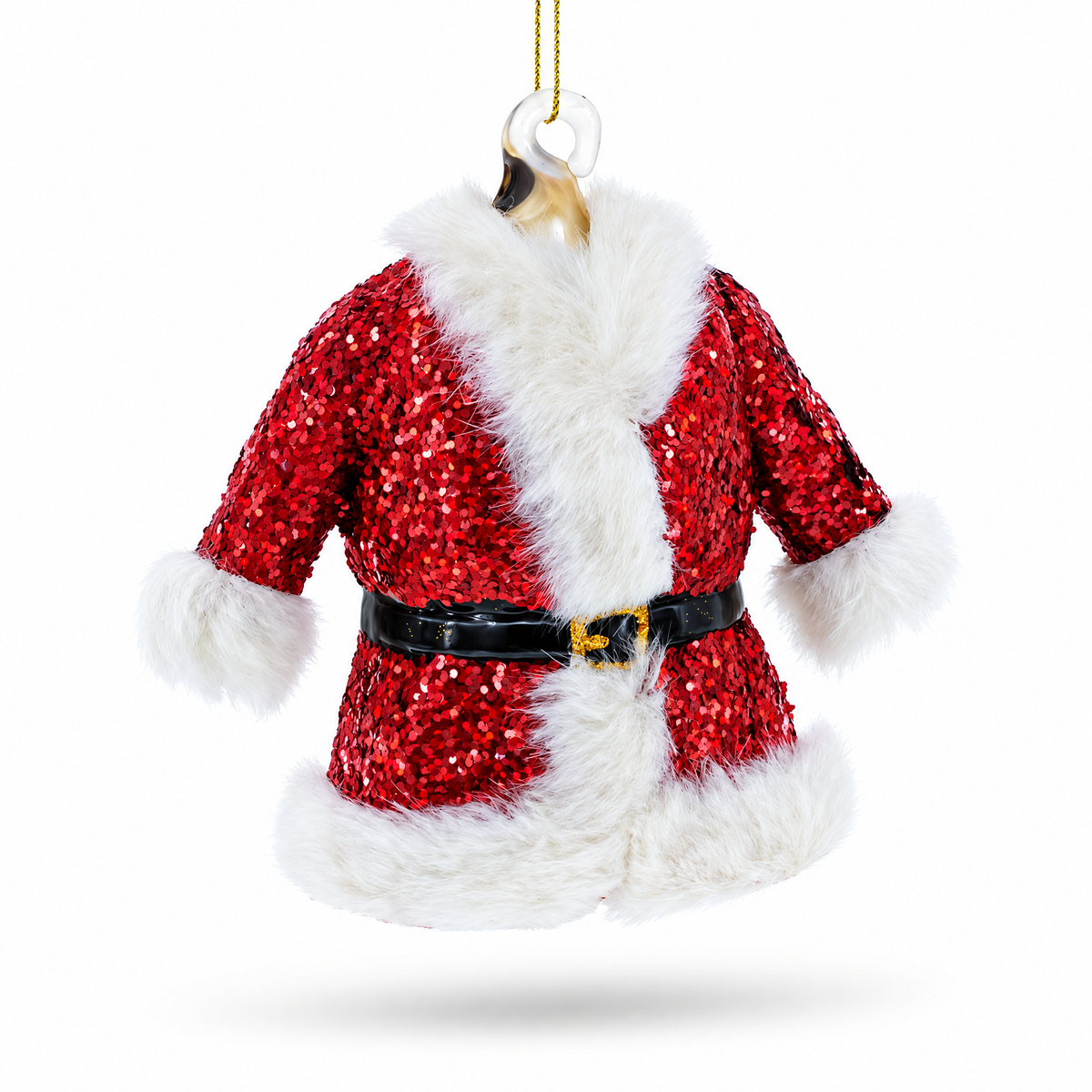 Santa’s Red Coat Glass Christmas Ornament