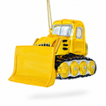Bulldozer Glass Christmas Ornament