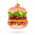 Double Cheeseburger Glass Christmas Ornament