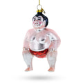 Sumo Wrestler Glass Christmas Ornament