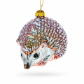 Sparkling Hedgehog Glass Christmas Ornament