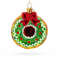 Frosted Green Donut Glass Christmas Ornament