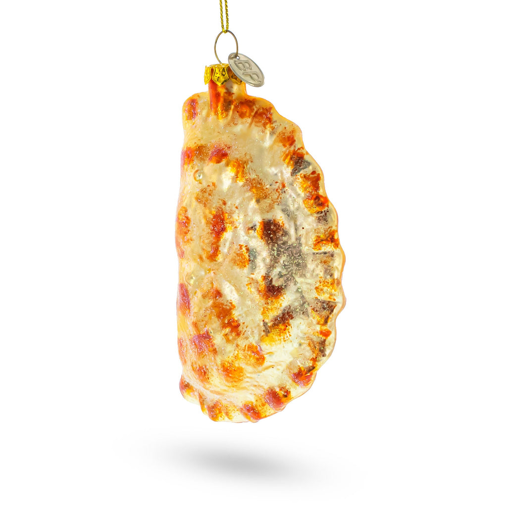 Fried Pierogi Dumpling Glass Christmas Ornament