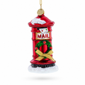 Red Mailbox with Letter to Santa Glass Christmas Ornament