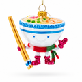 Ramen Bowl with Chopsticks Glass Christmas Ornament
