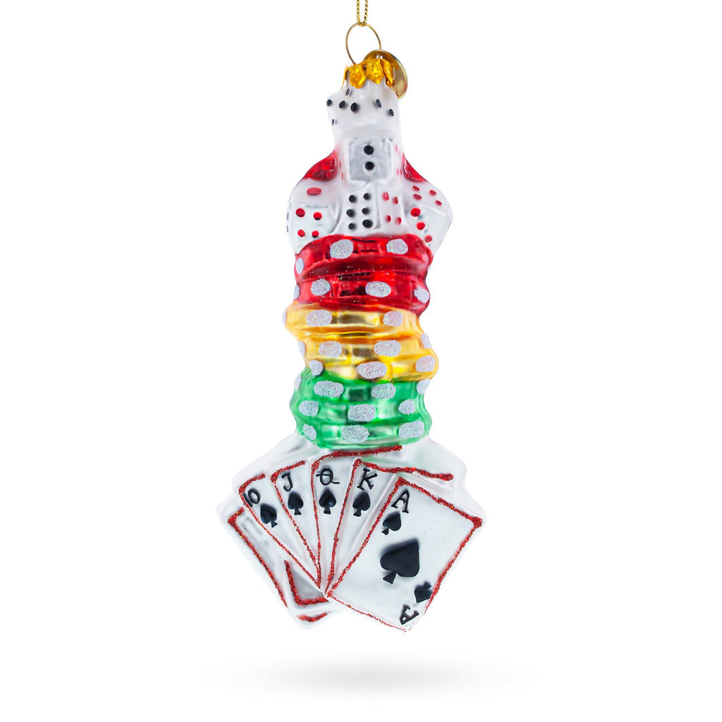 Lucky Casino Glass Christmas Ornament