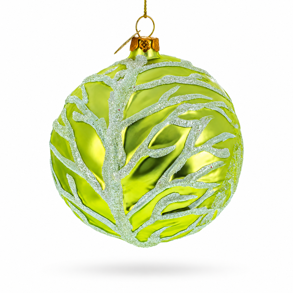 Handcrafted Green Cabbage Glass Christmas Ornament