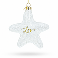 Radiant White Star "Love" Glass Christmas Ornament