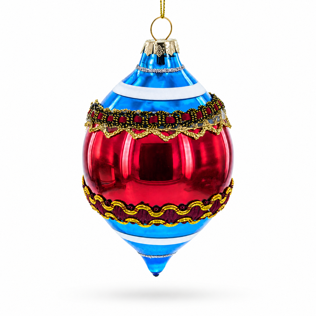 Retro Reflection Blue Retro-Inspired Glass Christmas Ornament