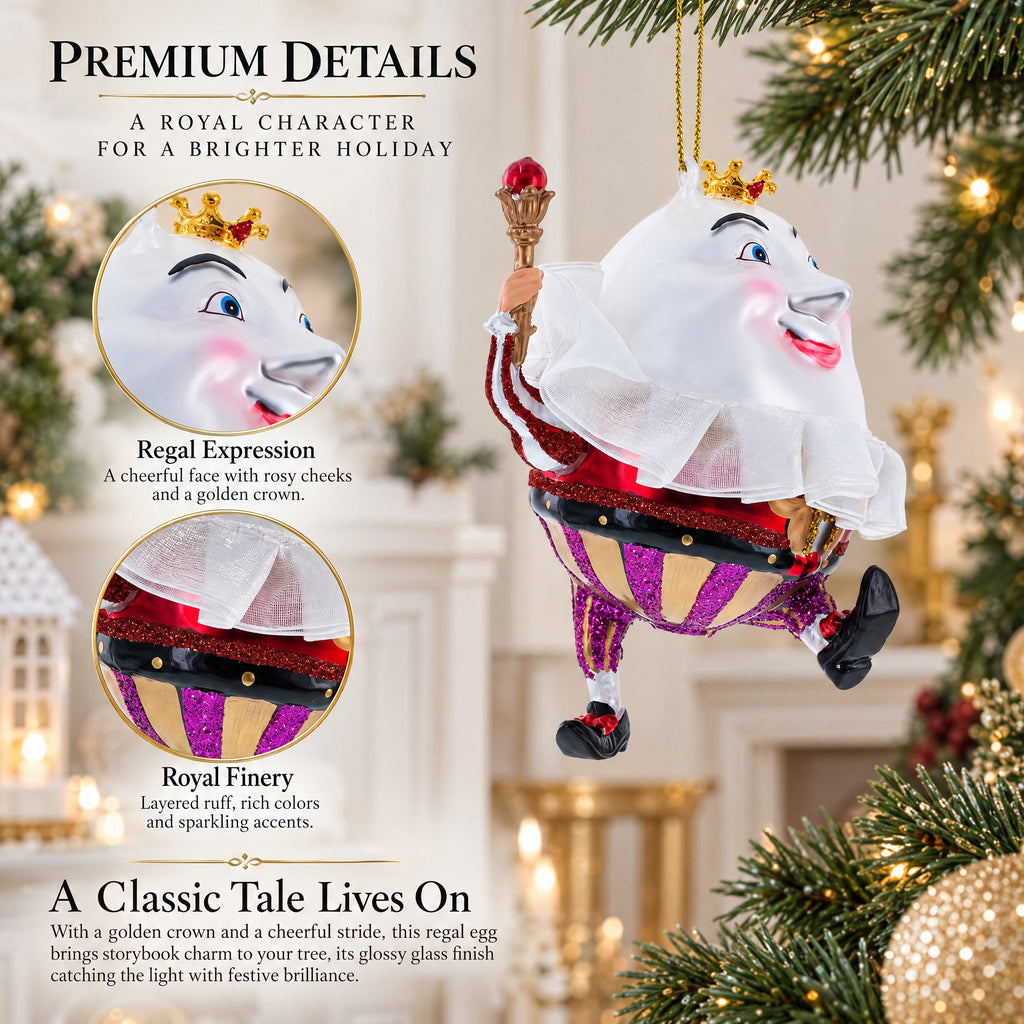 Regal Egg King Glass Christmas Ornament