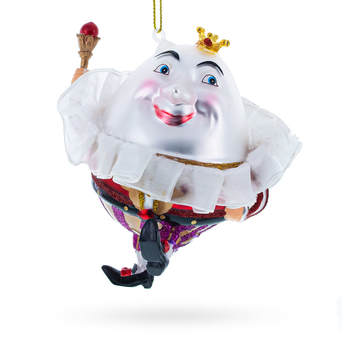 Regal Egg King Glass Christmas Ornament