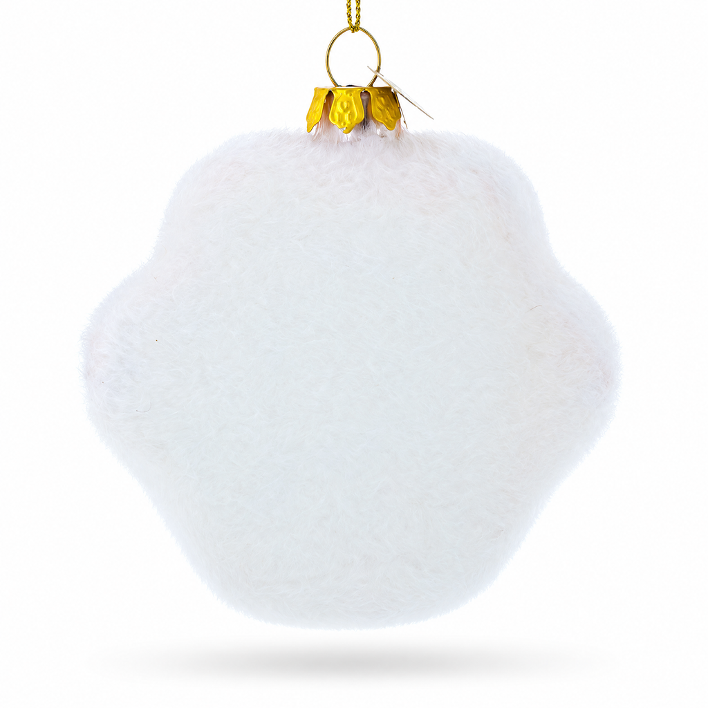 White Paw Glass Christmas Ornament