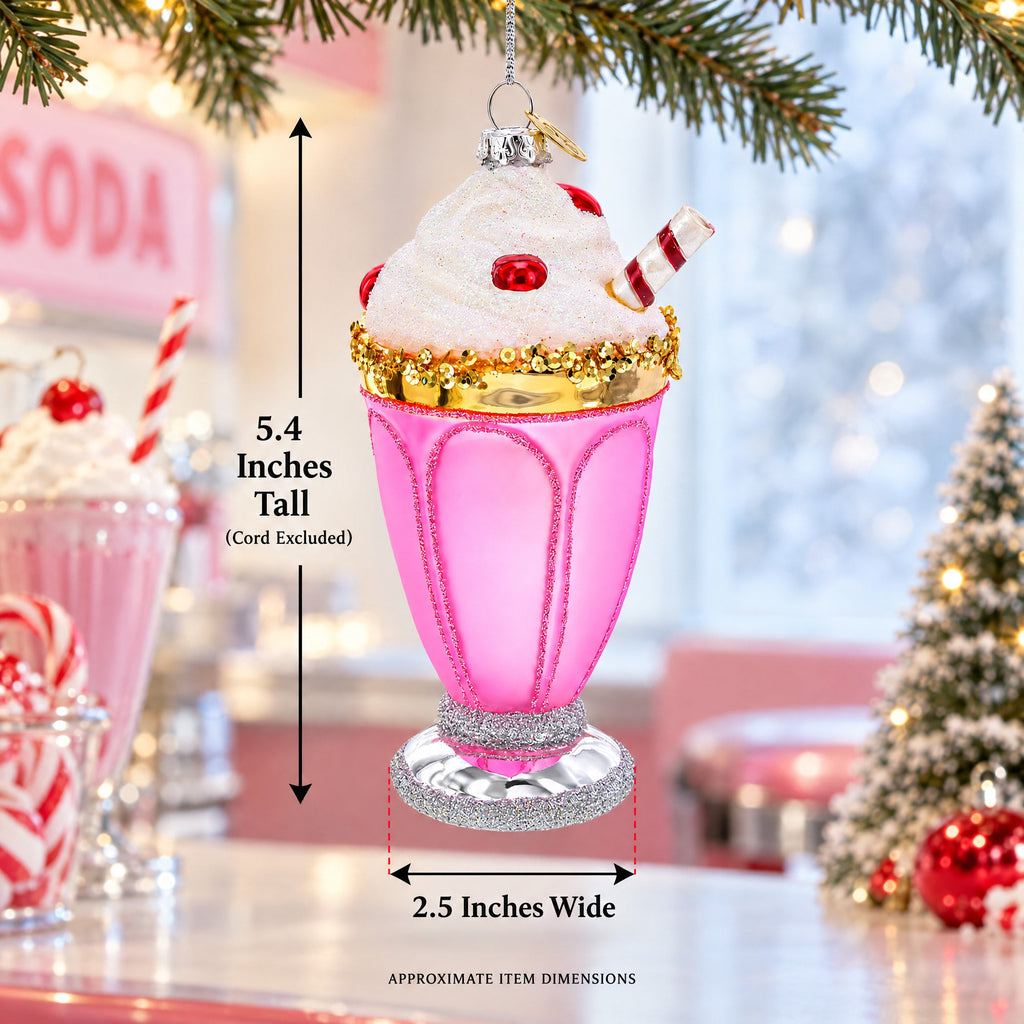 Pink Glass Shake Glass Christmas Ornament