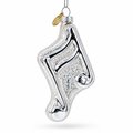 Silver Music Note Glass Christmas Ornament