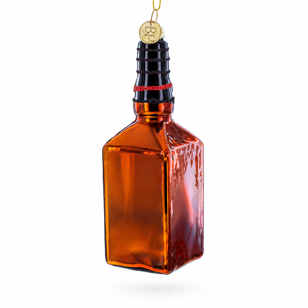 Whiskey Bottle Glass Christmas Ornament