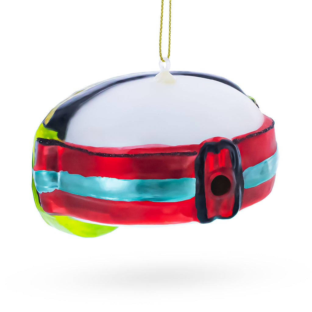 Mountain View Ski Goggles Glass Christmas Ornament