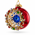 Red Jewel Burst Glass Christmas Ornament