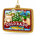Colorado State Icons Glass Christmas Ornament