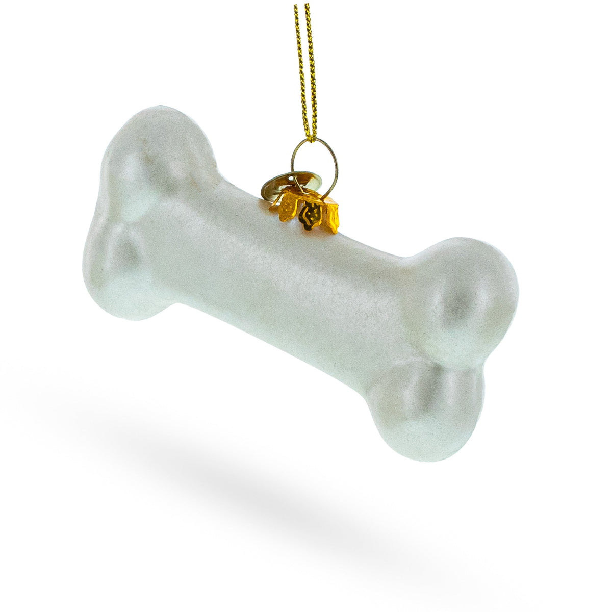 White Bone Glass Christmas Ornament