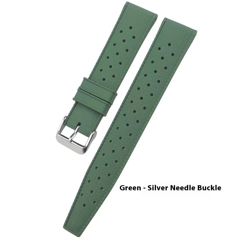 Solid Color Minimalism Rubber Watch Strap Green Dark Blue