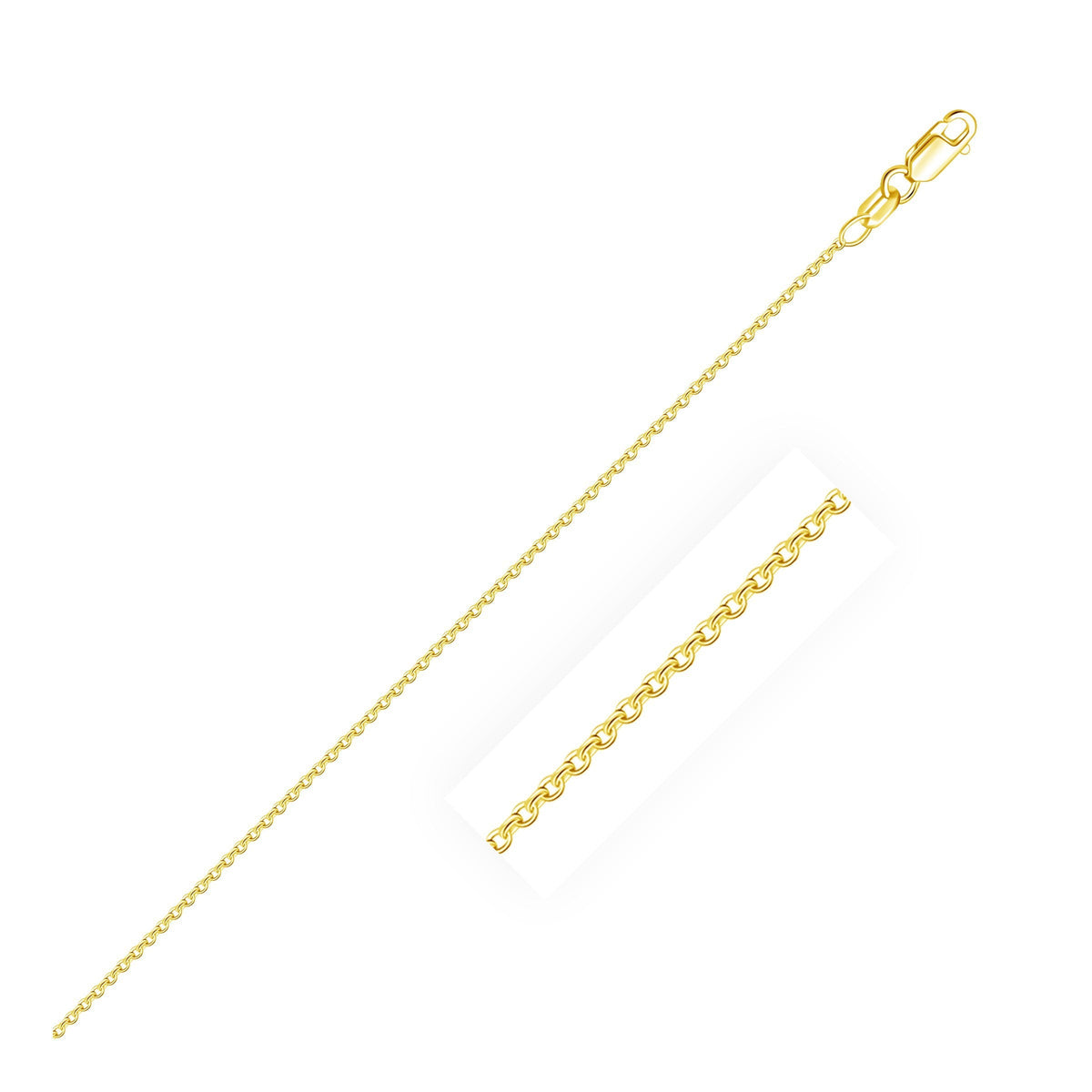 10k Yellow Gold Oval Cable Link Chain (0.97 mm)