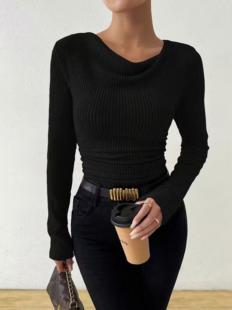 Cross Border European And American Women S Fashion 2026 Fall Winter Best Sellers Solid Color Sweaters Women's Long Sleeve Knit Tops  Casual Tops