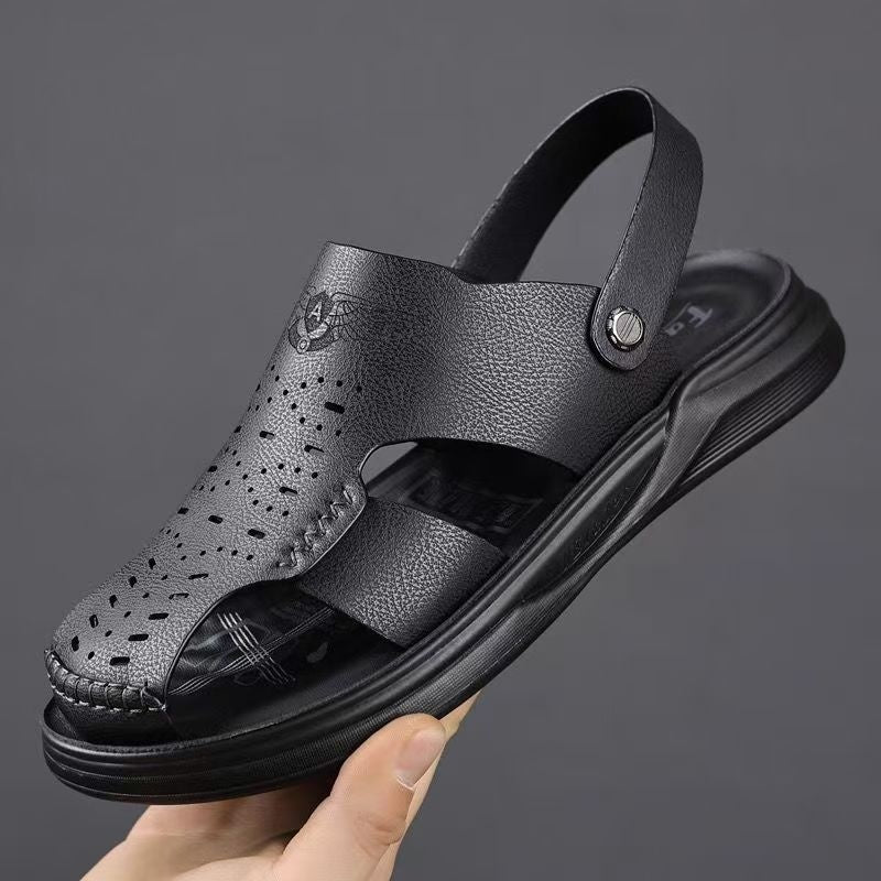 Genuine Leather Toe Sandals Suitable For Both Outdoor Wear And Driving